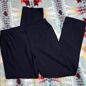 John Varvatos navy wool blend slim leg suit pants